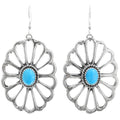 Boucles d’oreilles pendantes navajos en argent sterling avec turquoises Sleeping Beauty
