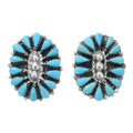 Boucles d’oreilles Petit Point en argent sterling avec turquoises Sleeping Beauty