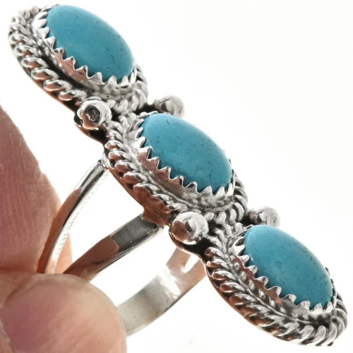 Bague navajo en argent sterling avec turquoise Kingman