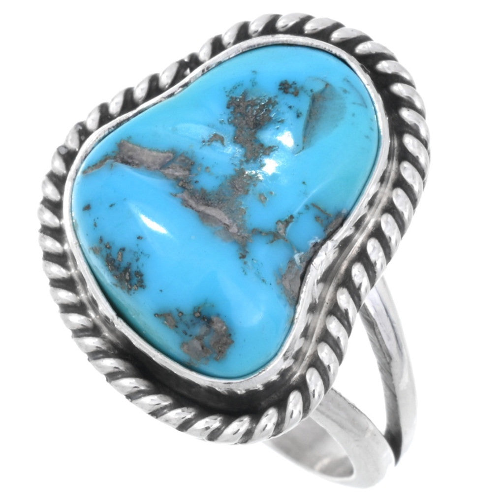 Bague Navajo en argent sterling et turquoise