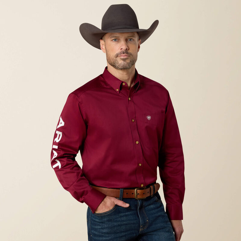 Chemise Ariat Team Logo Twill Classic Fit – Bourgogne