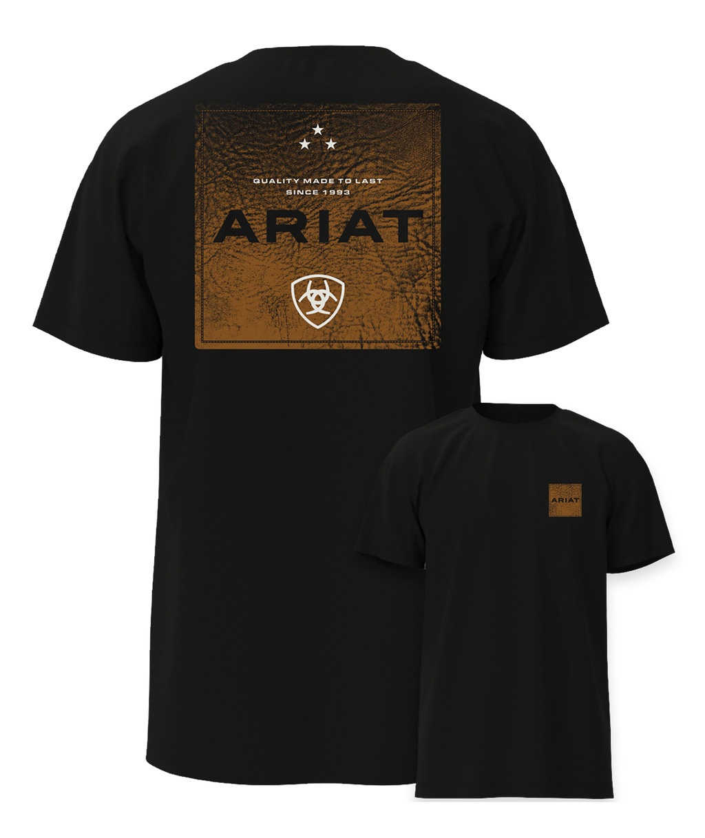 T-shirt Ariat Boot Leather Patch - Homme - Black
