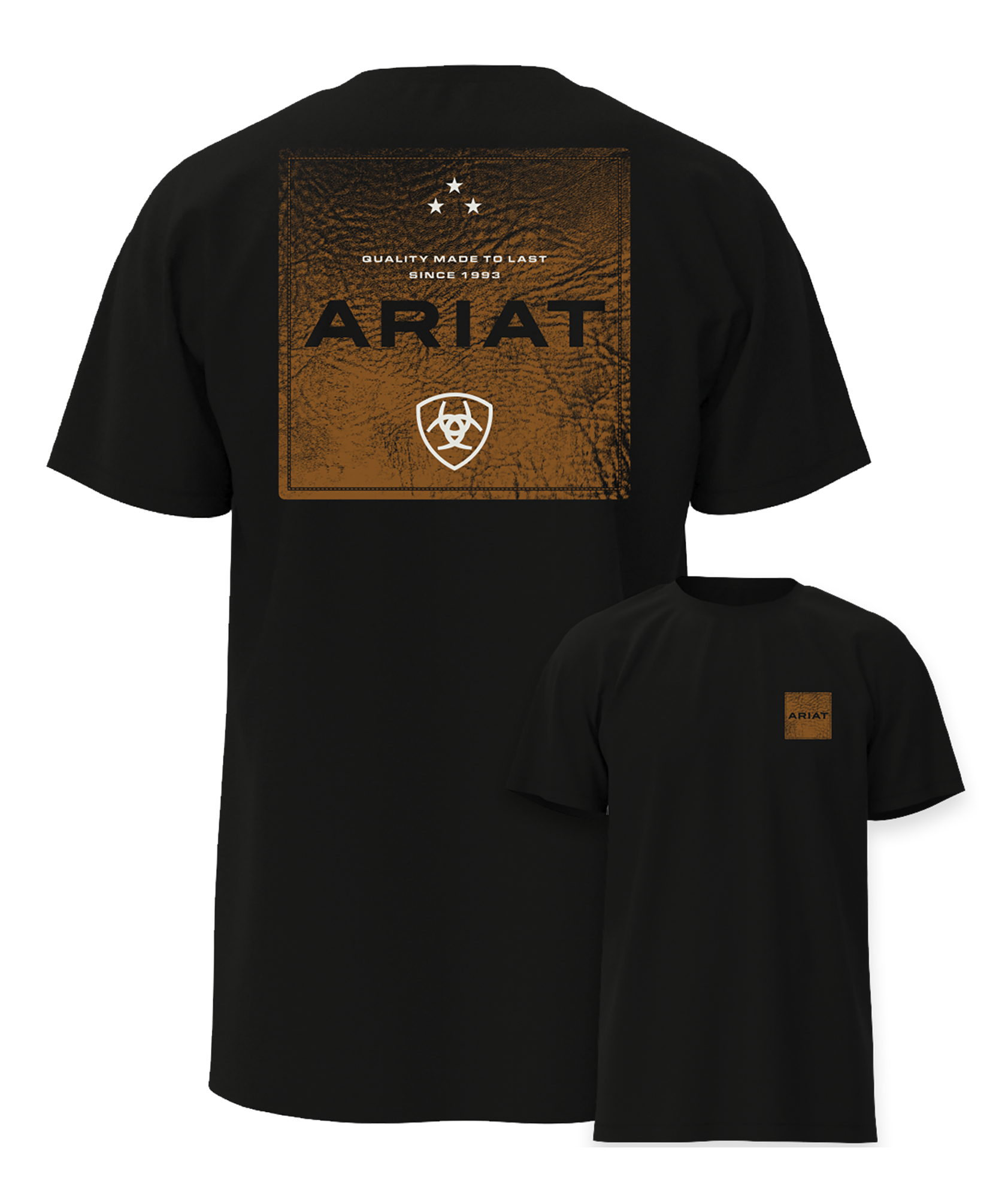 T-shirt Ariat Boot Leather Patch - Homme - Black