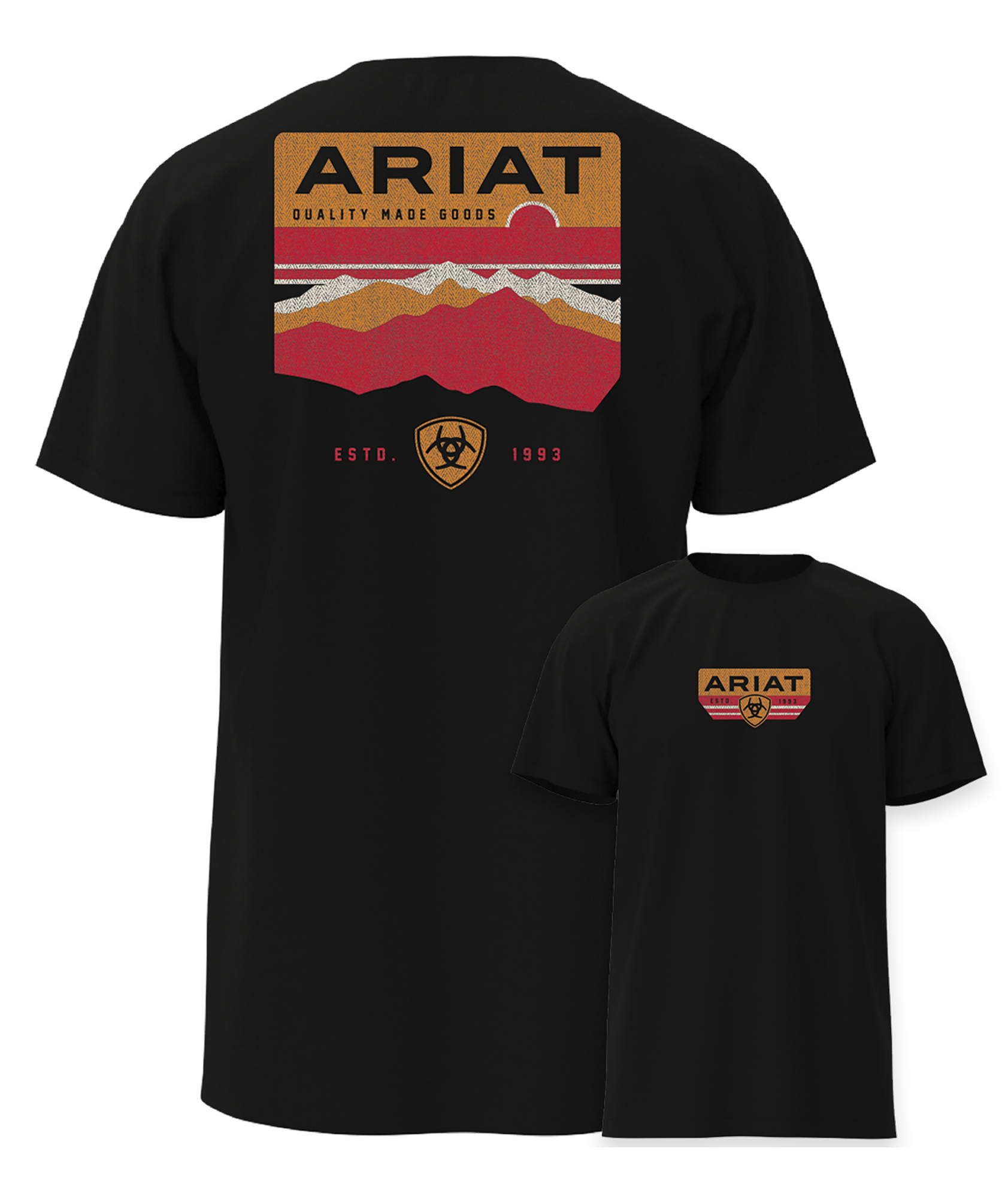 T-shirt Ariat Highland Sundowner - Homme - Black