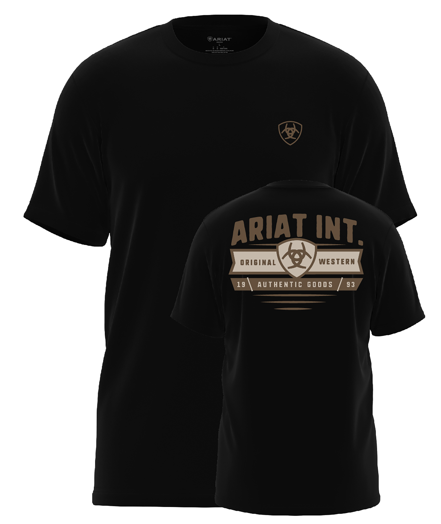 T-shirt Ariat Banner Badge - Homme - Black