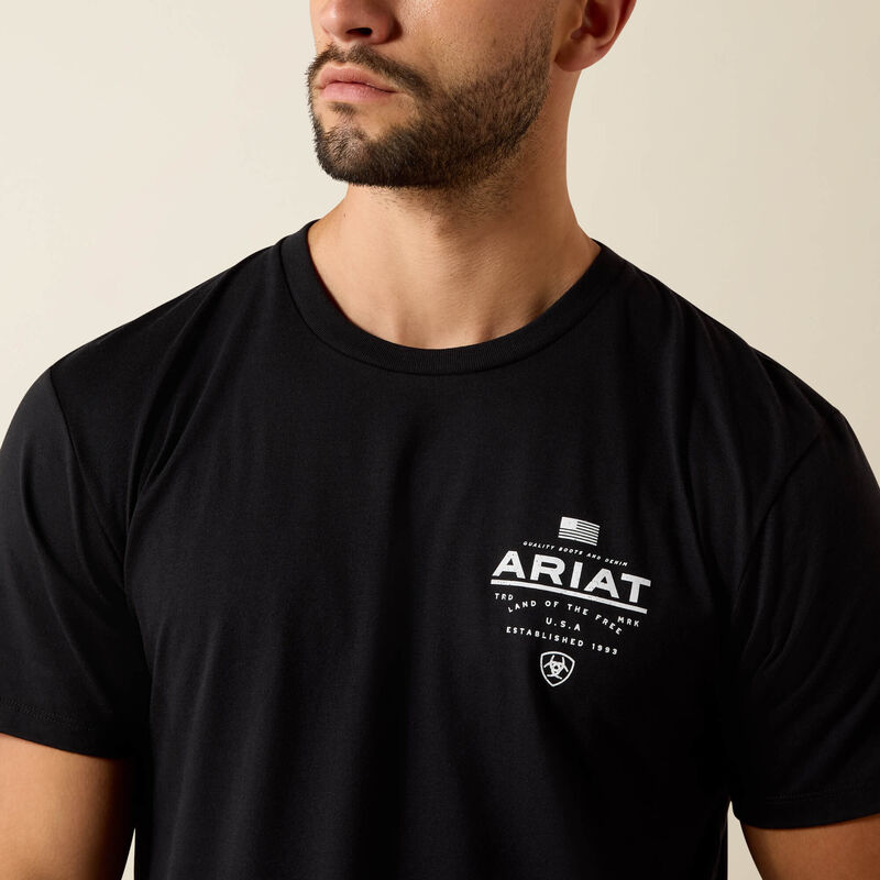 Ariat Lockup Flag Painted T-Shirt - Black - 02