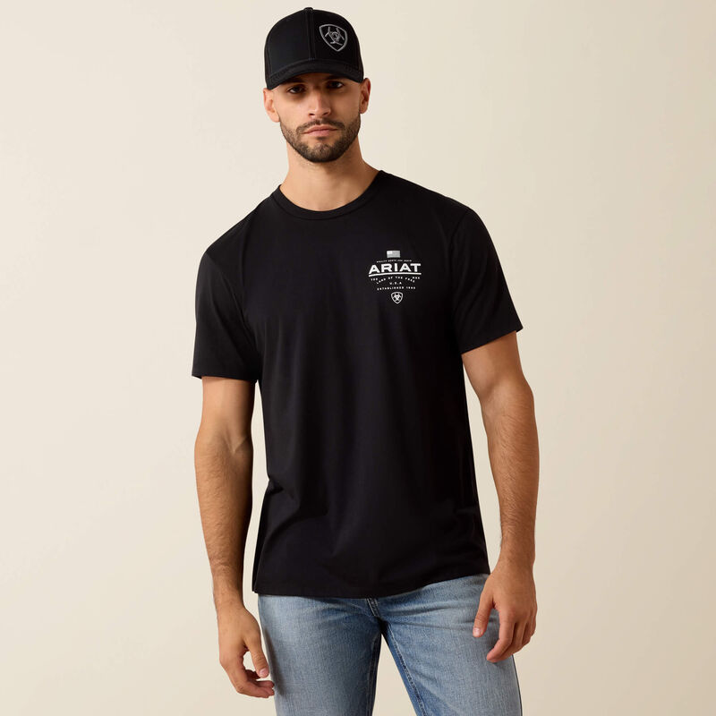 Ariat Lockup Flag Painted T-Shirt - Black - back
