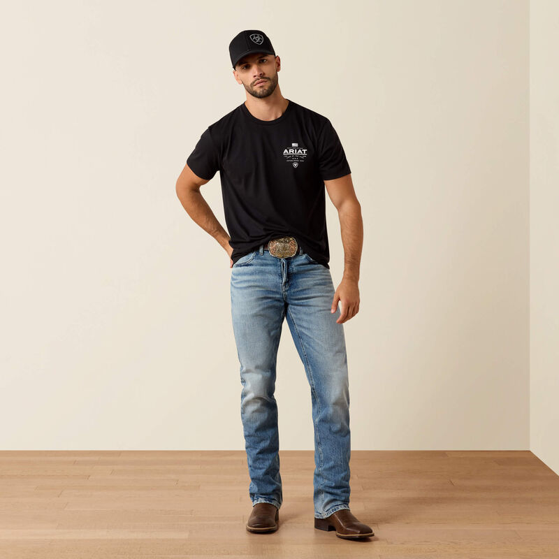 Ariat Lockup Flag Painted T-Shirt - Black - full