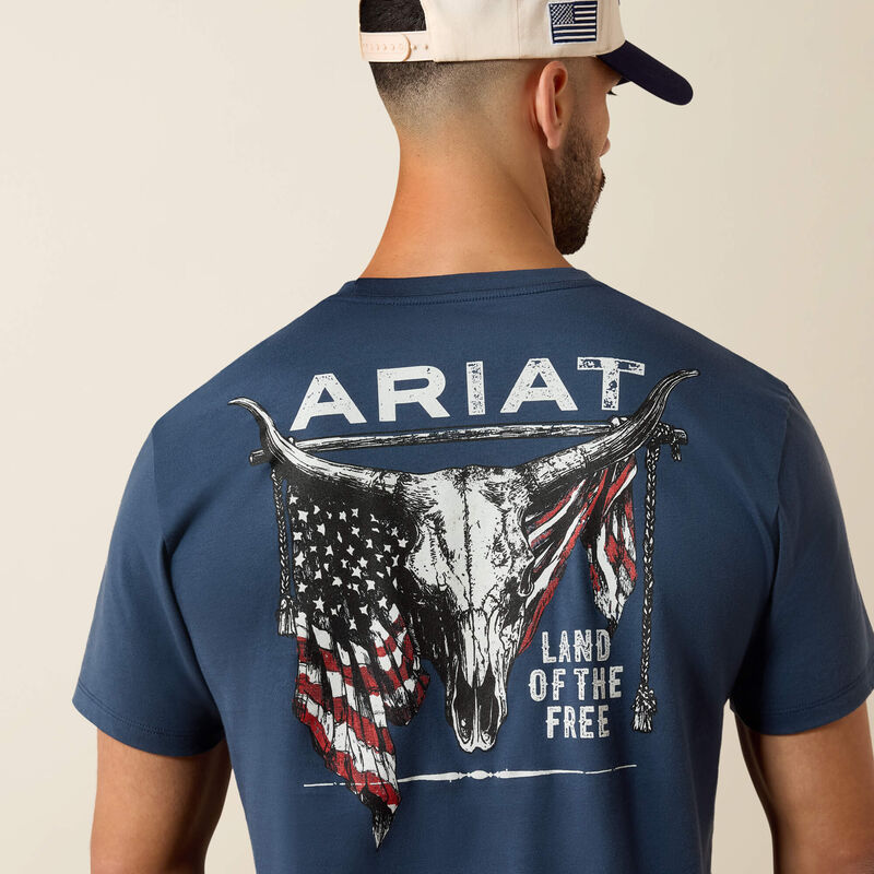 Ariat Longhorn Patriot Bravery T-Shirt - Blue Dusk - 02
