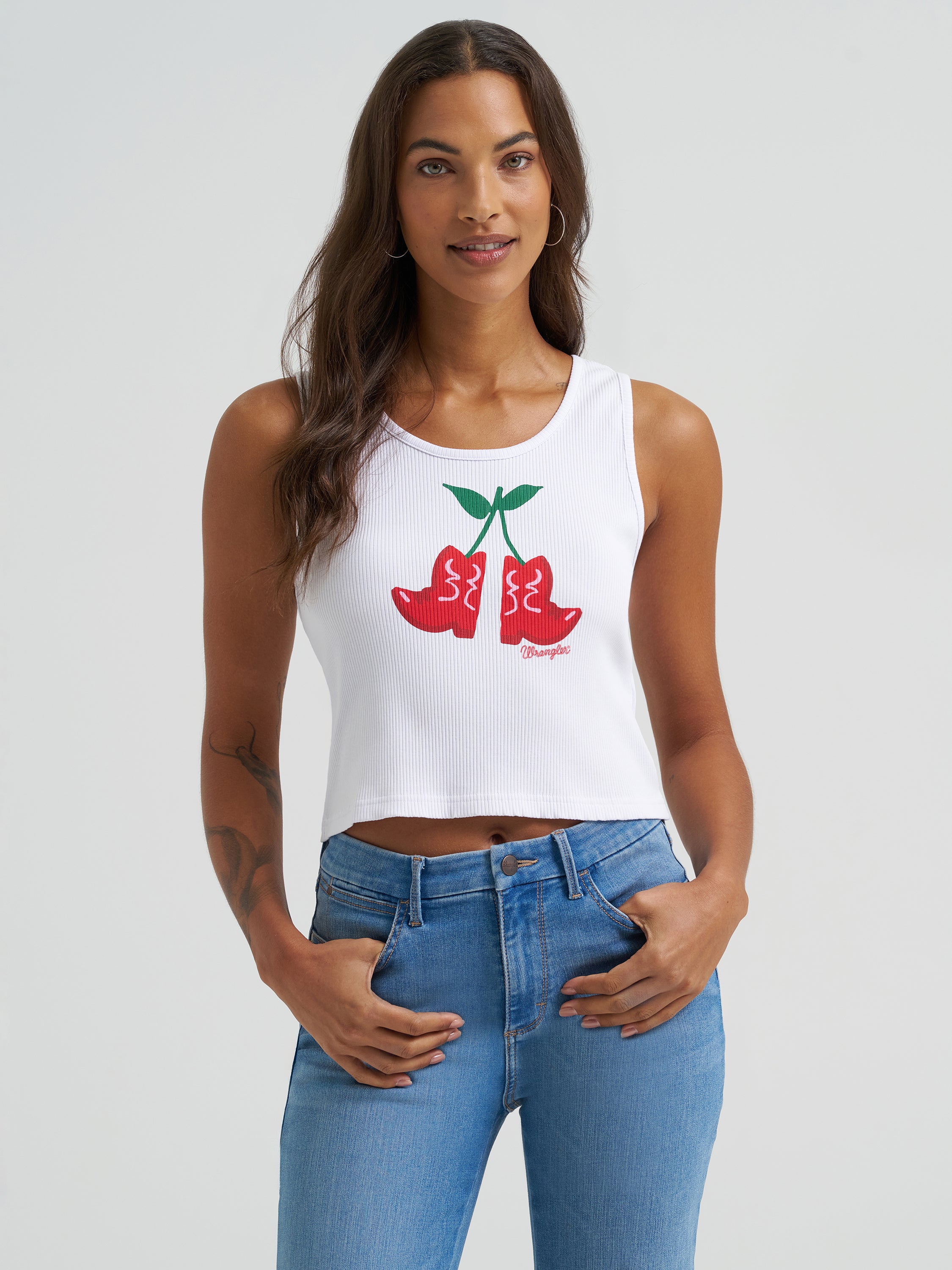 Wrangler® Graphic Slim Crop Tank