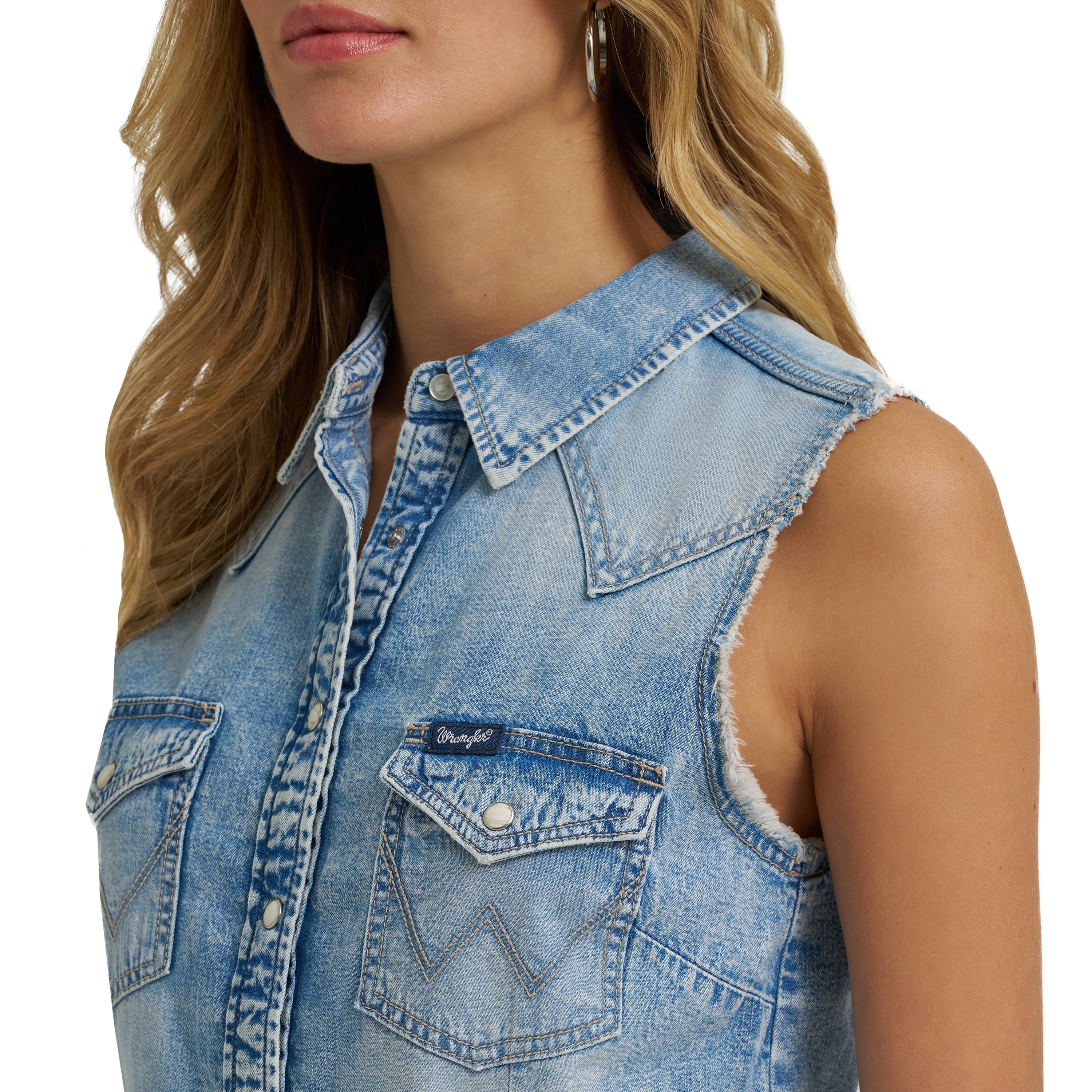 Chemise sans manches Wrangler Retro Punchy – jean