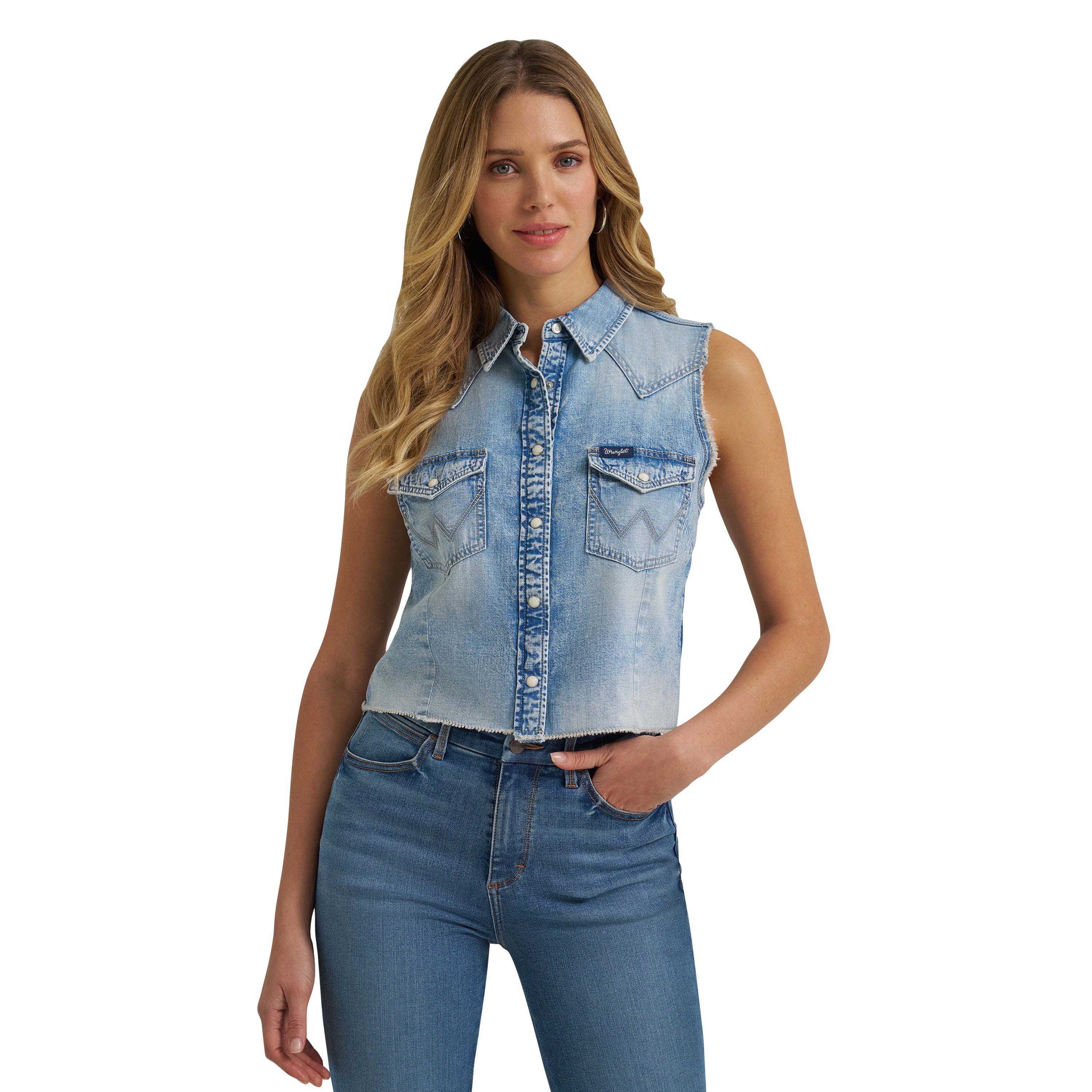 Chemise sans manches Wrangler Retro Punchy – jean