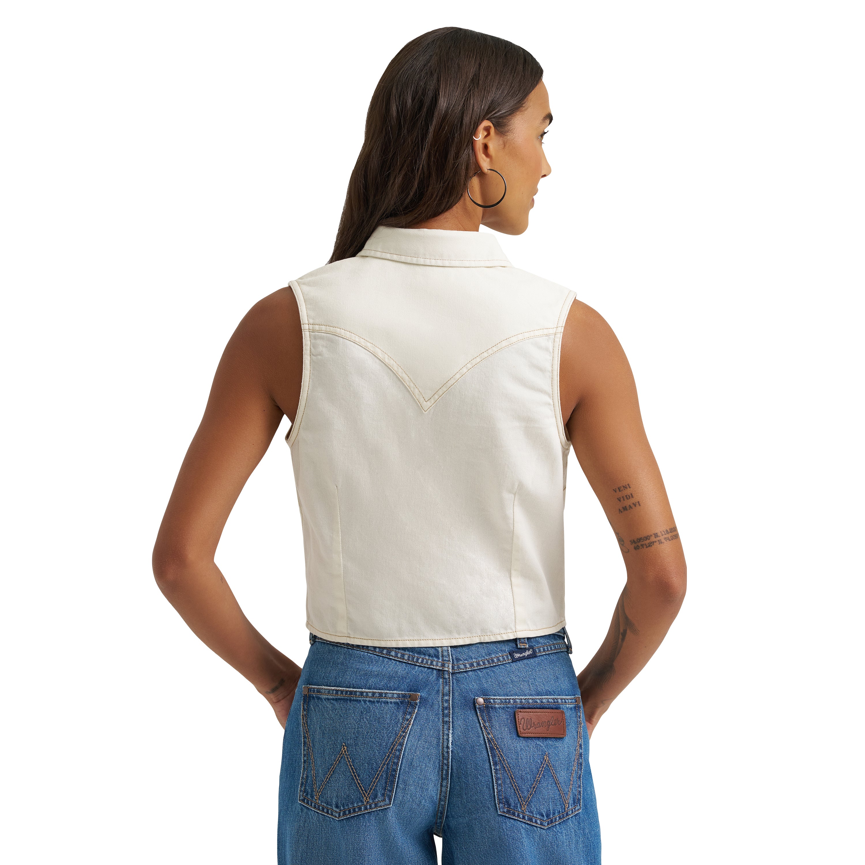 Chemise sans manches Wrangler Retro Punchy – Blanche