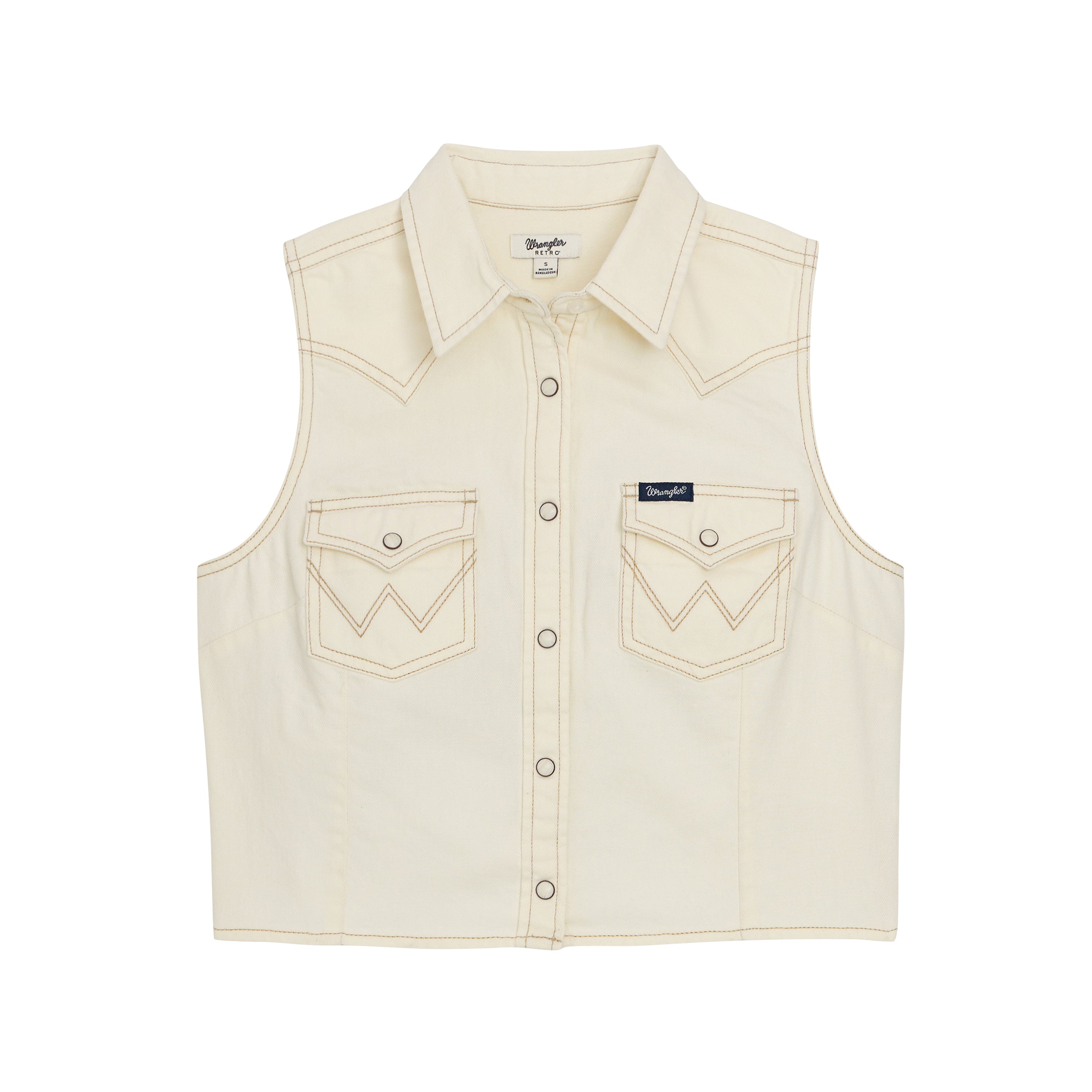 Chemise sans manches Wrangler Retro Punchy – Blanche
