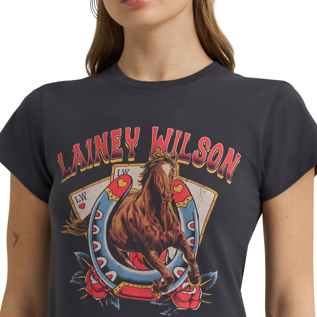 T-Shirt Horse Cards Wrangler x Lainey Wilson – Noir