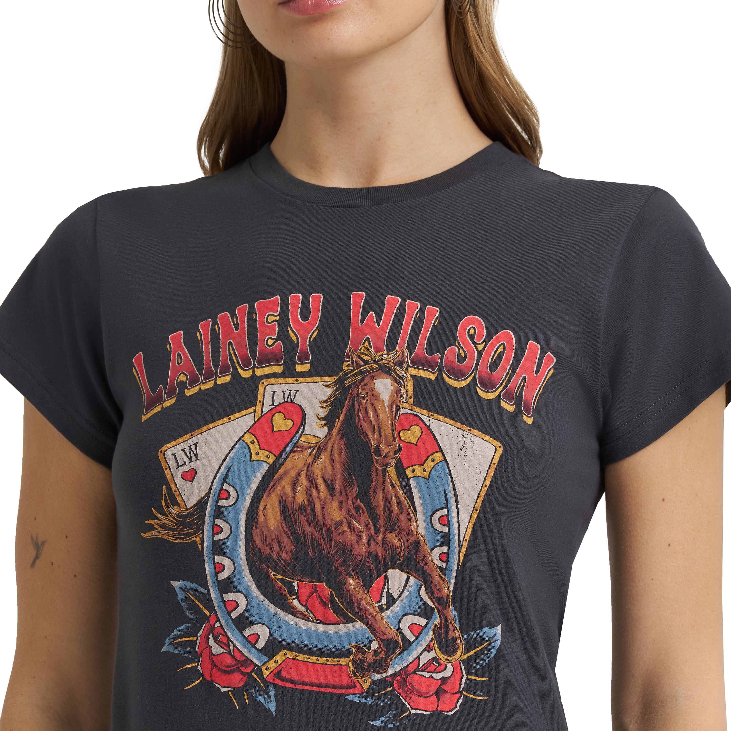 T-Shirt Horse Cards Wrangler x Lainey Wilson – Noir