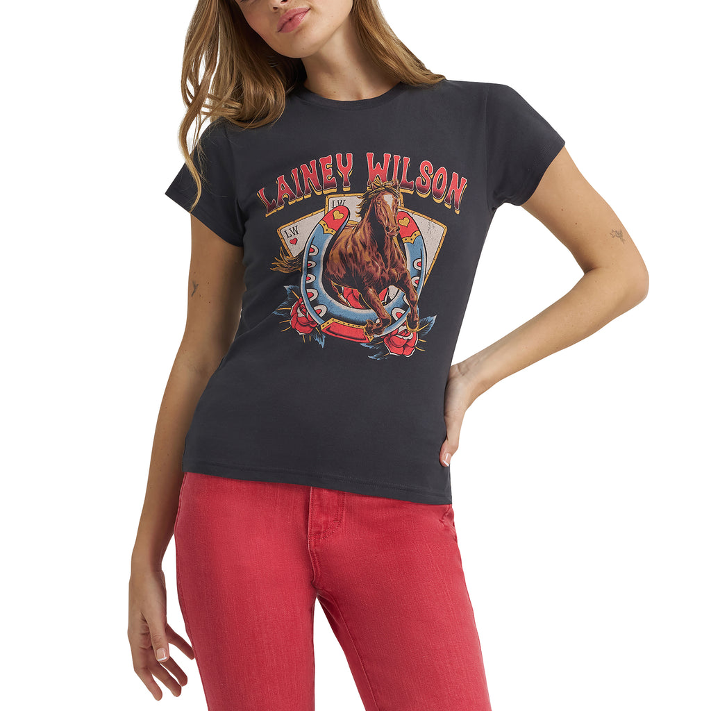T-Shirt Horse Cards Wrangler x Lainey Wilson – Noir