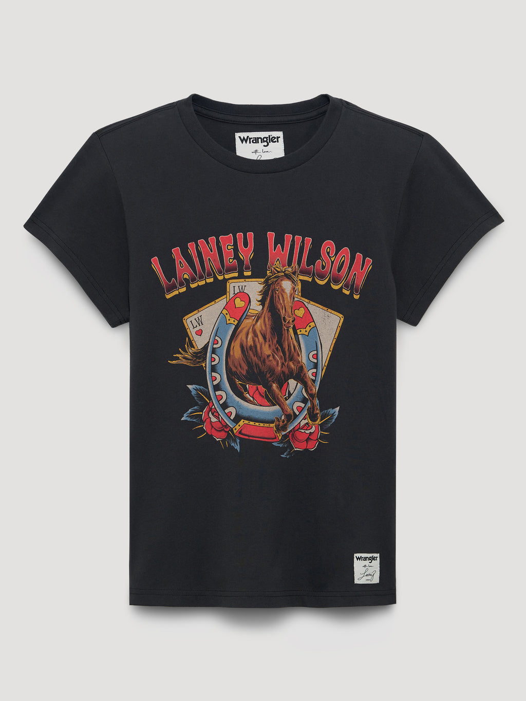 T-Shirt Horse Cards Wrangler x Lainey Wilson – Noir