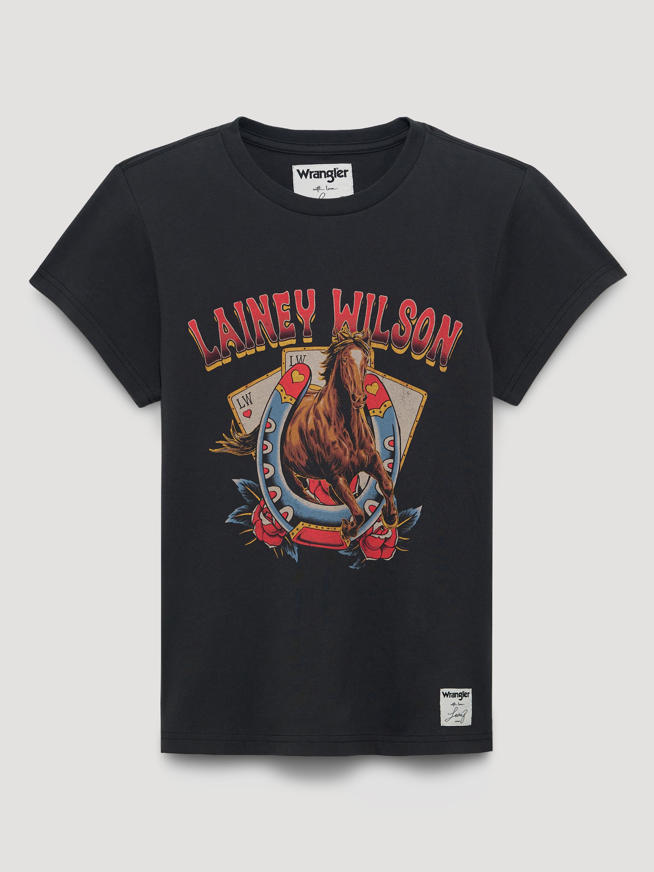 T-Shirt Horse Cards Wrangler x Lainey Wilson – Noir
