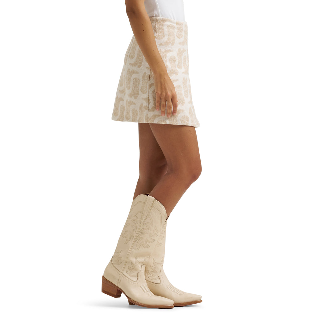 Jupe Jacquard Wrangler Retro – Blanc