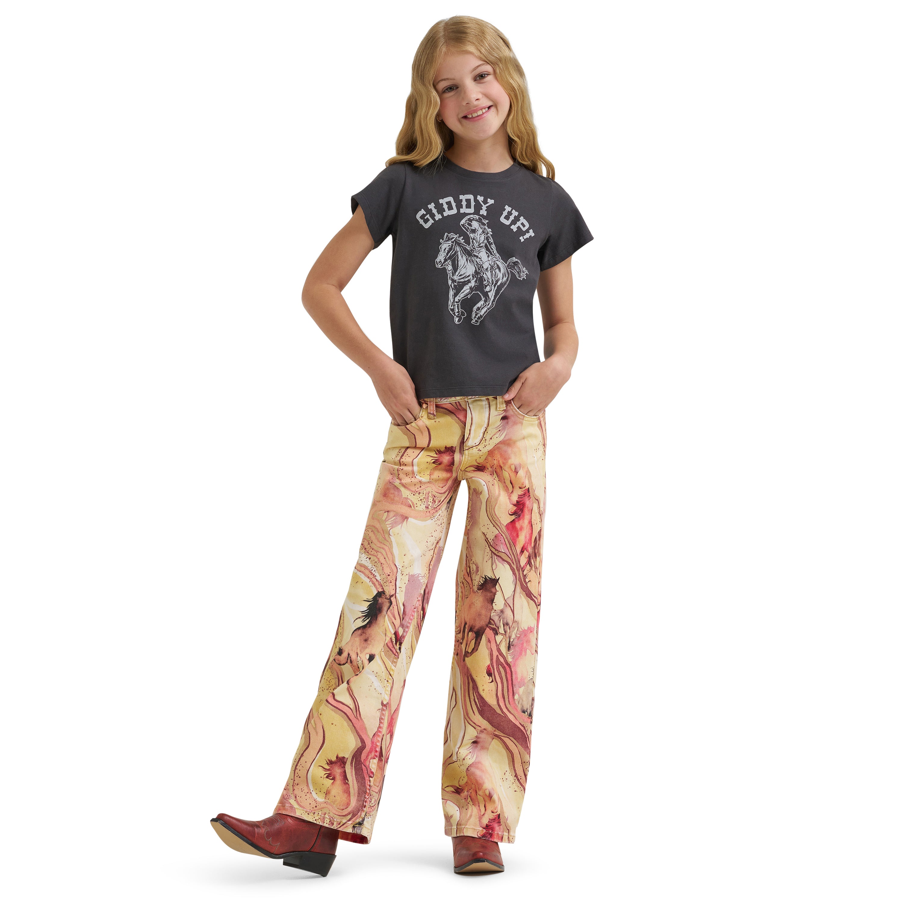 T-shirt Giddy Up Wrangler x Lainey Wilson – Fille