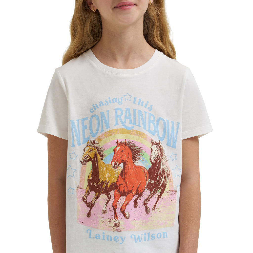 T-shirt Neon Rainbow Wrangler x Lainey Wilson – Fille