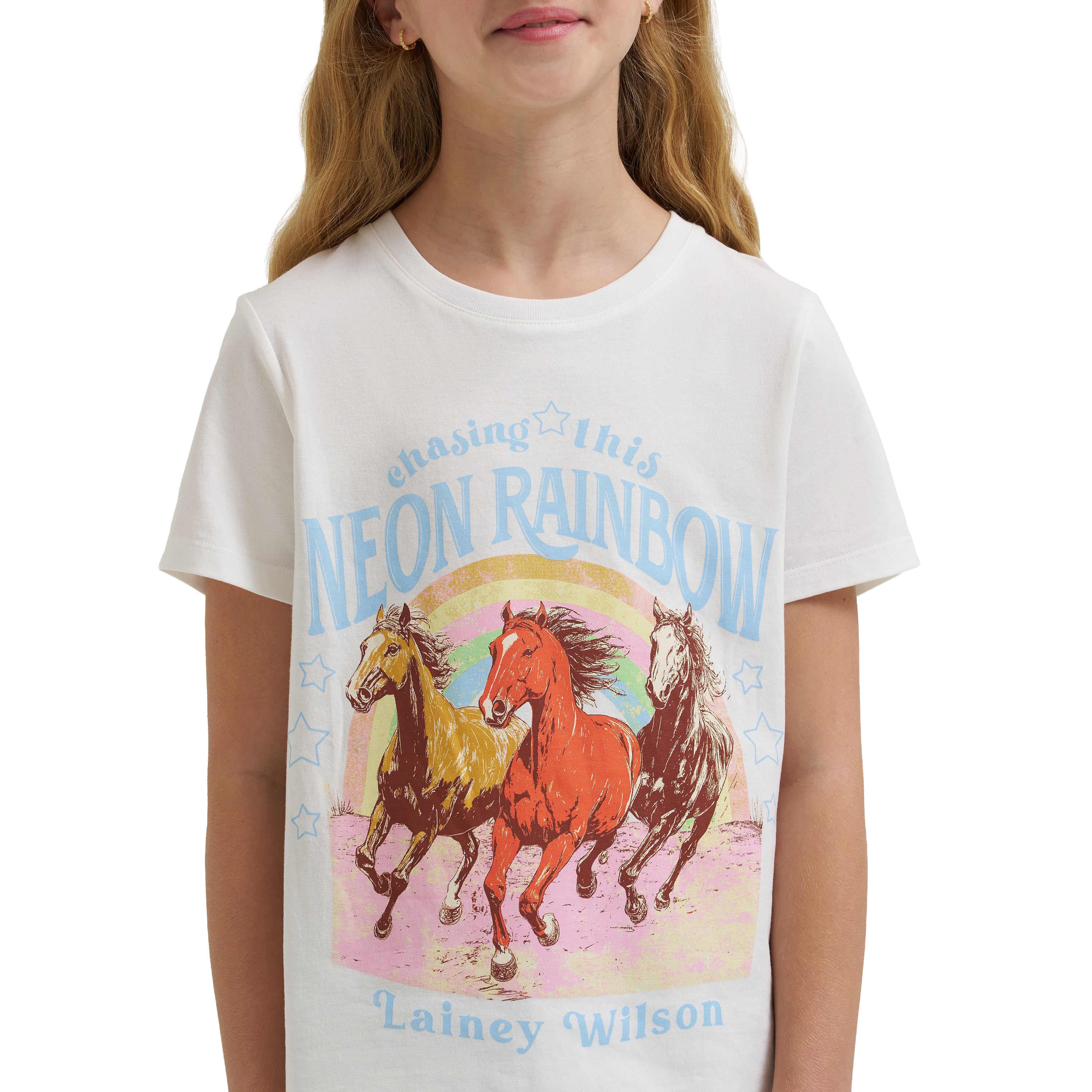 T-shirt Neon Rainbow Wrangler x Lainey Wilson – Fille