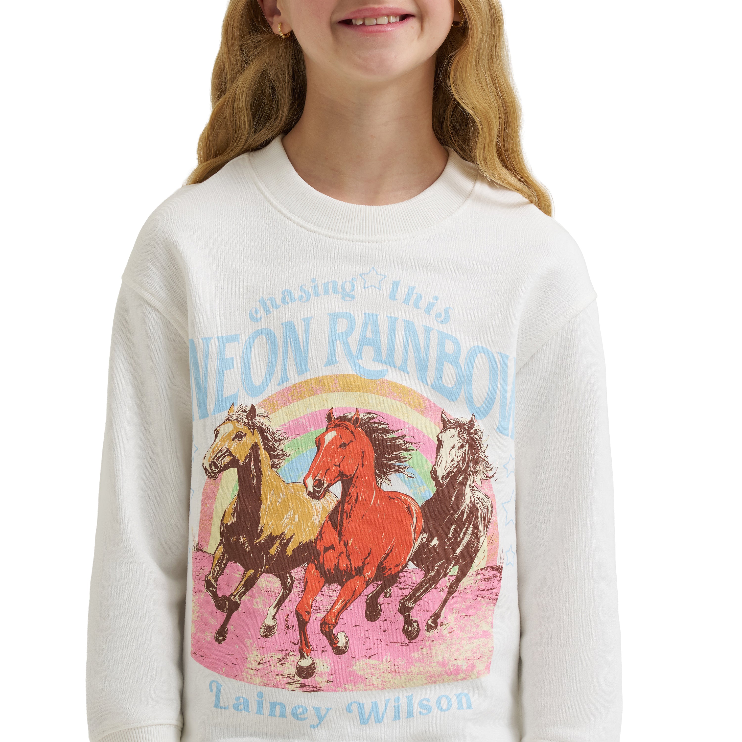 Crewneck Neon Rainbow Wrangler x Lainey Wilson – Fille