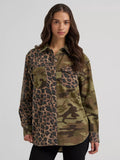 Wrangler Retro® Leopard & Camo Boyfriend Snap Shirt