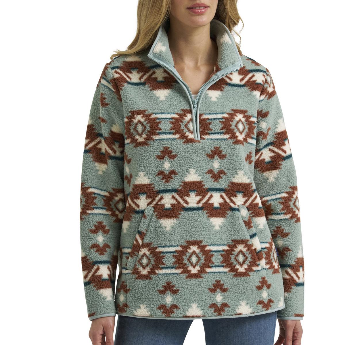 Wrangler Punchy Sherpa 1/4 Zip bleu