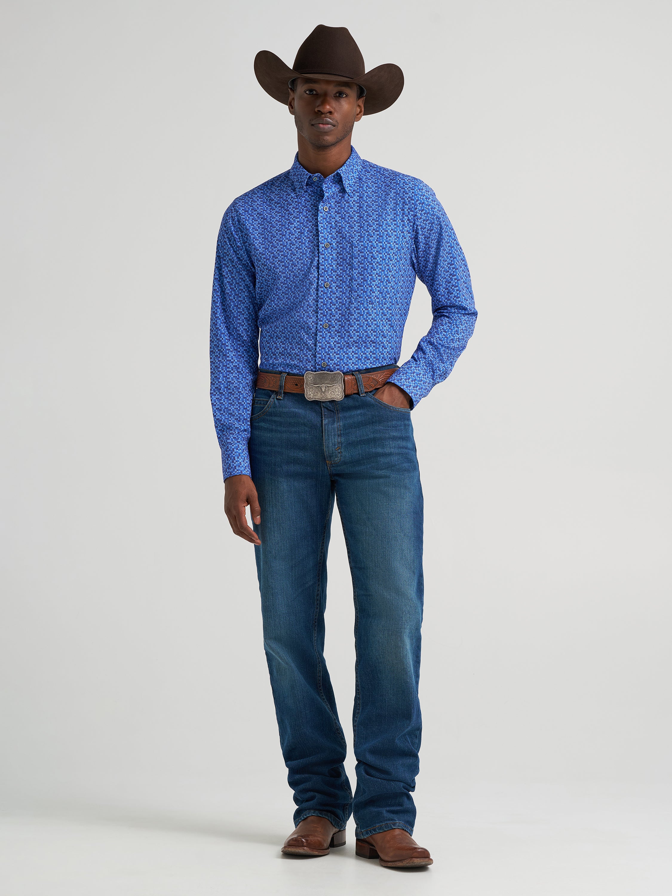 Chemise Cody Johnson Bleue