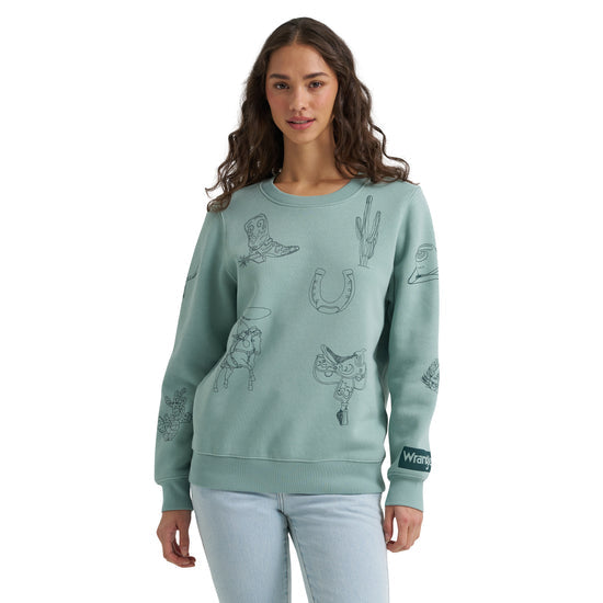 Wrangler Punchy Sweatshirt Crew bleu