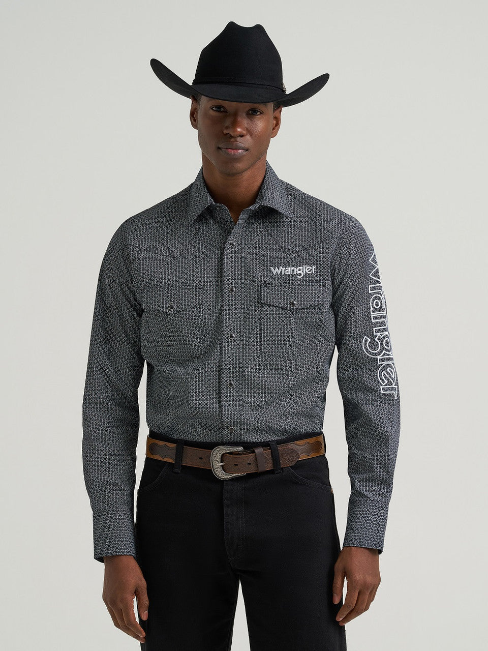 Wrangler Logo Snap chemise noire