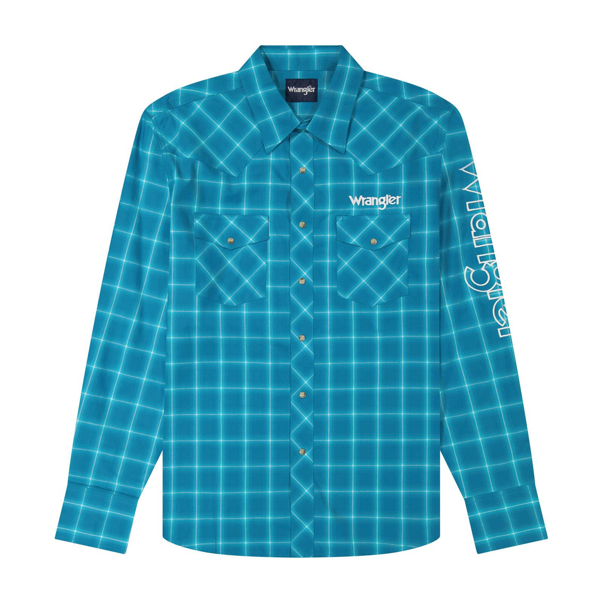 Wrangler Logo Snap chemise aqua