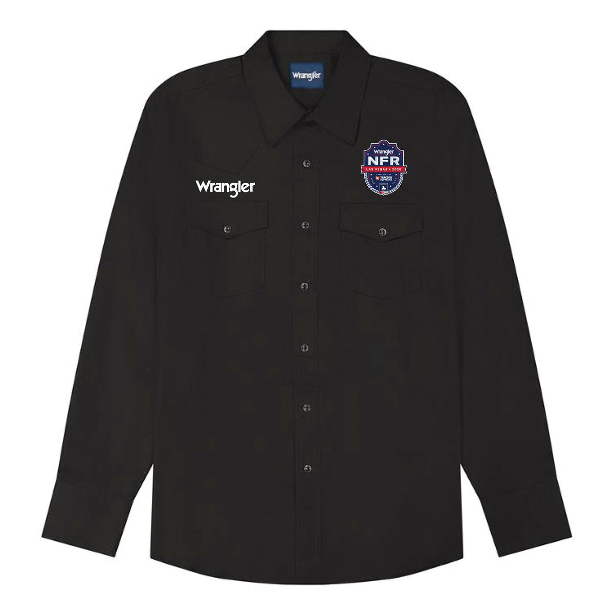 Chemise western Wrangler NRF Logo à boutons-pression – Noir – Homme