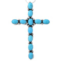 Pendentif croix navajo en argent sterling avec turquoises
