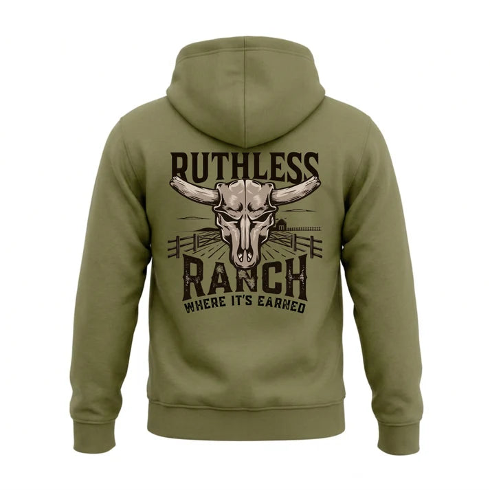 Hoodie Ruthless Ranch – Vert armée