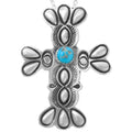 Pendentif croix amérindien en argent sterling avec turquoise Kingman