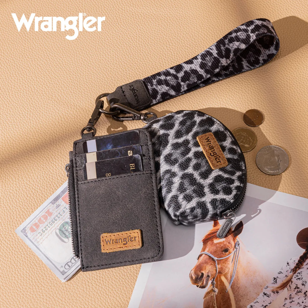 Pochette double Wrangler imprimé léopard – Noir