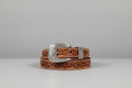 Ceinture western en cuir floral