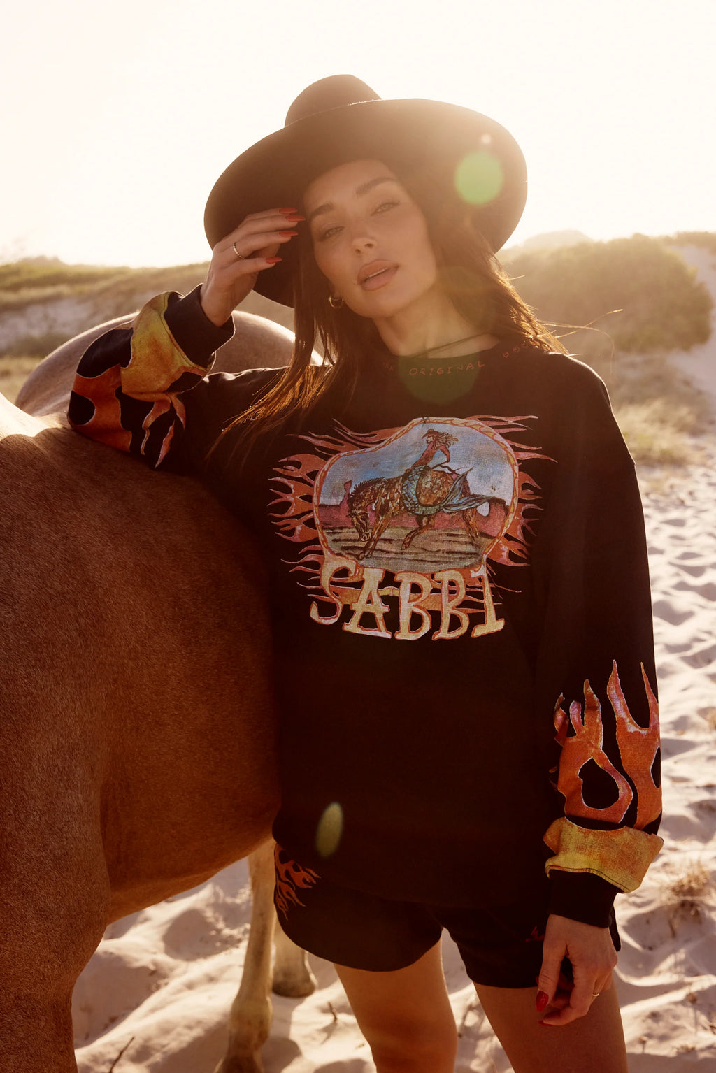 Chandail Flaming Cowboy Diego – Noir