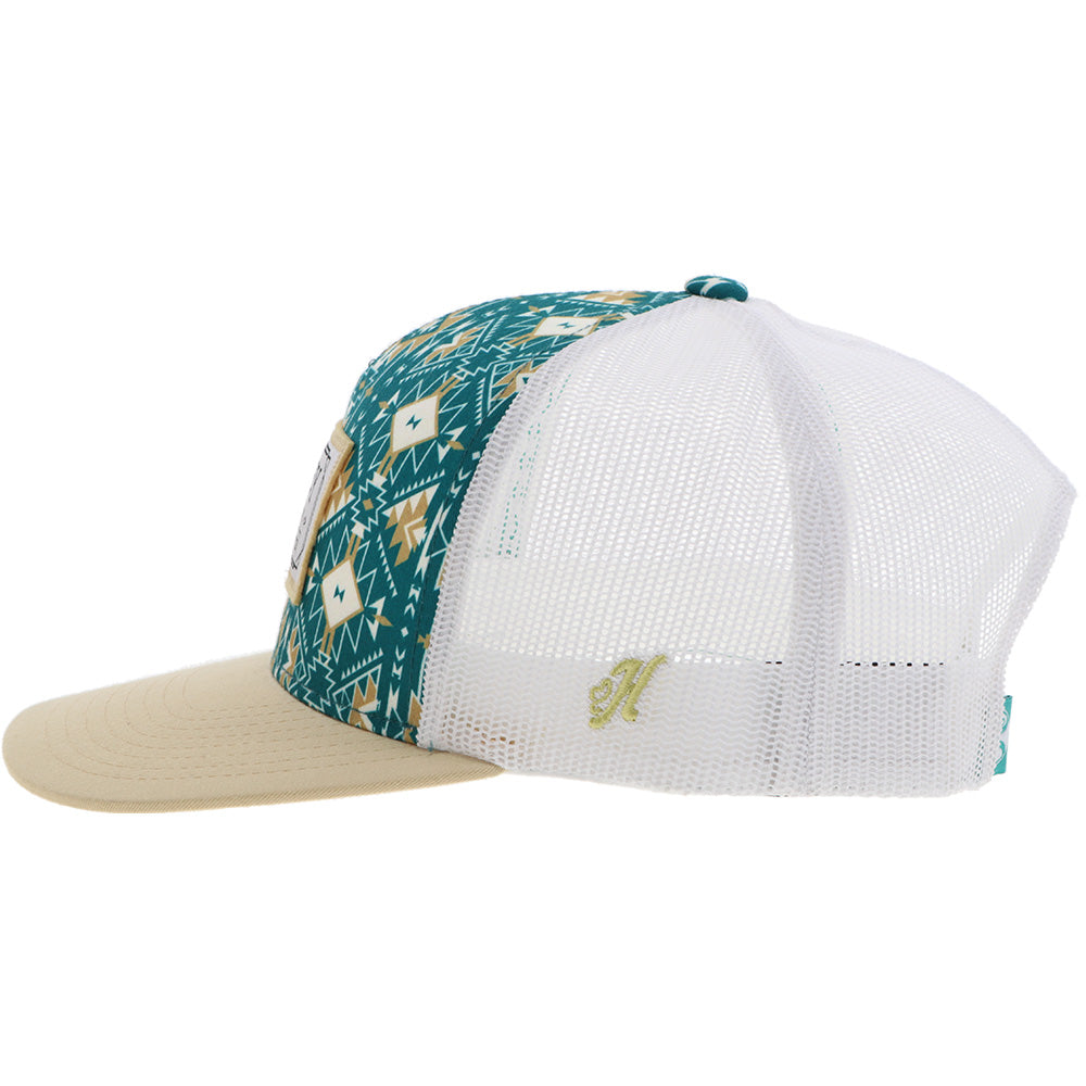 Casquette Hooey Doc - Teal / Beige motif / Blanc - vue 3