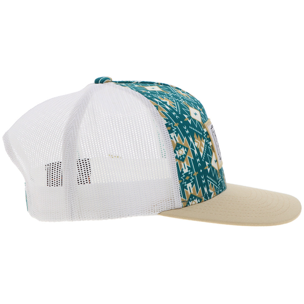 Casquette Hooey Doc - Teal / Beige motif / Blanc - vue 5