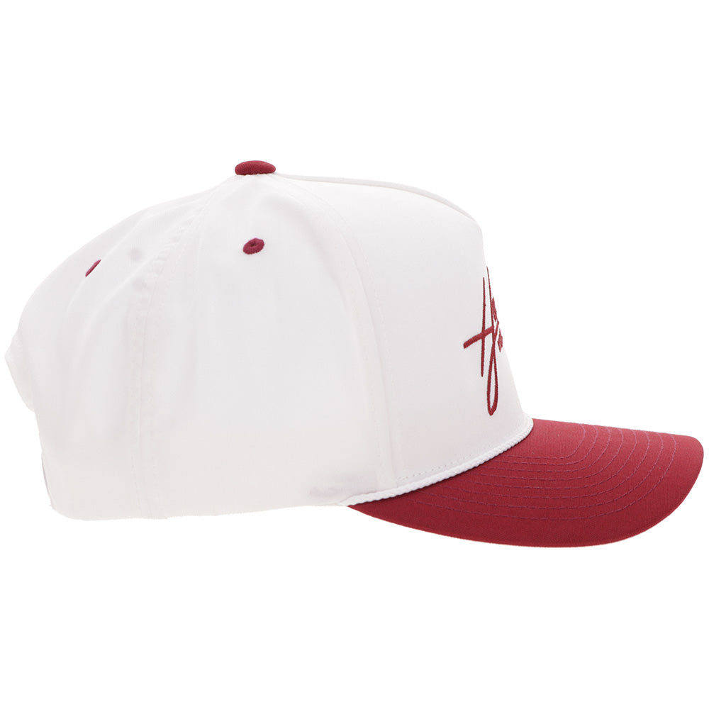 Casquette Hooey Mark Out - Blanc / Bourgogne à visière - vue 3