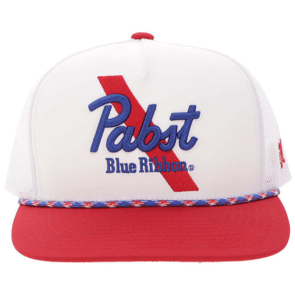 Casquette Hooey Pabst Blue Ribbon - Blanc / Rouge à visière with Bleu / Rouge Stitching - vue 4