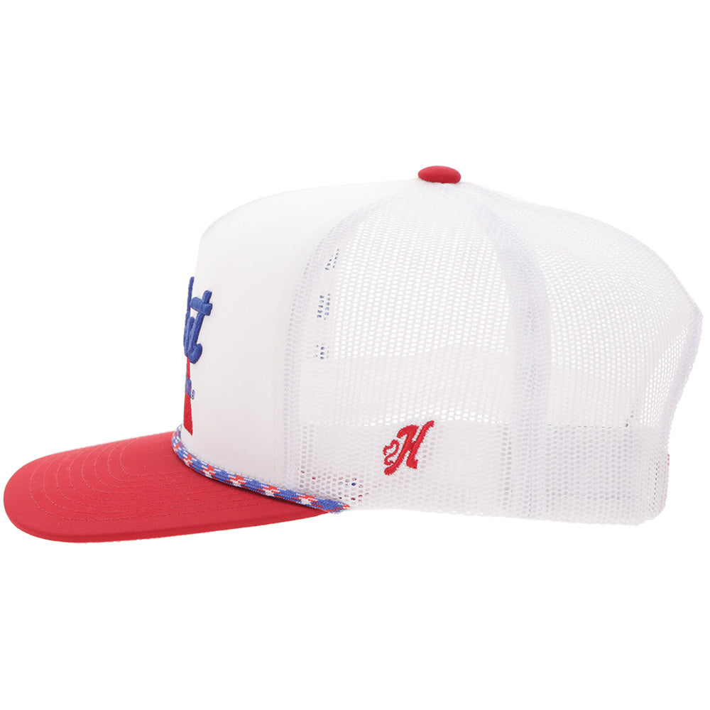 Casquette Hooey Pabst Blue Ribbon - Blanc / Rouge à visière with Bleu / Rouge Stitching - vue 3