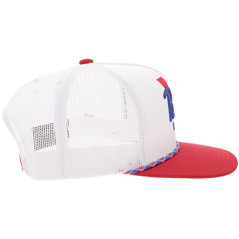 Casquette Hooey Pabst Blue Ribbon - Blanc / Rouge à visière with Bleu / Rouge Stitching - vue 5