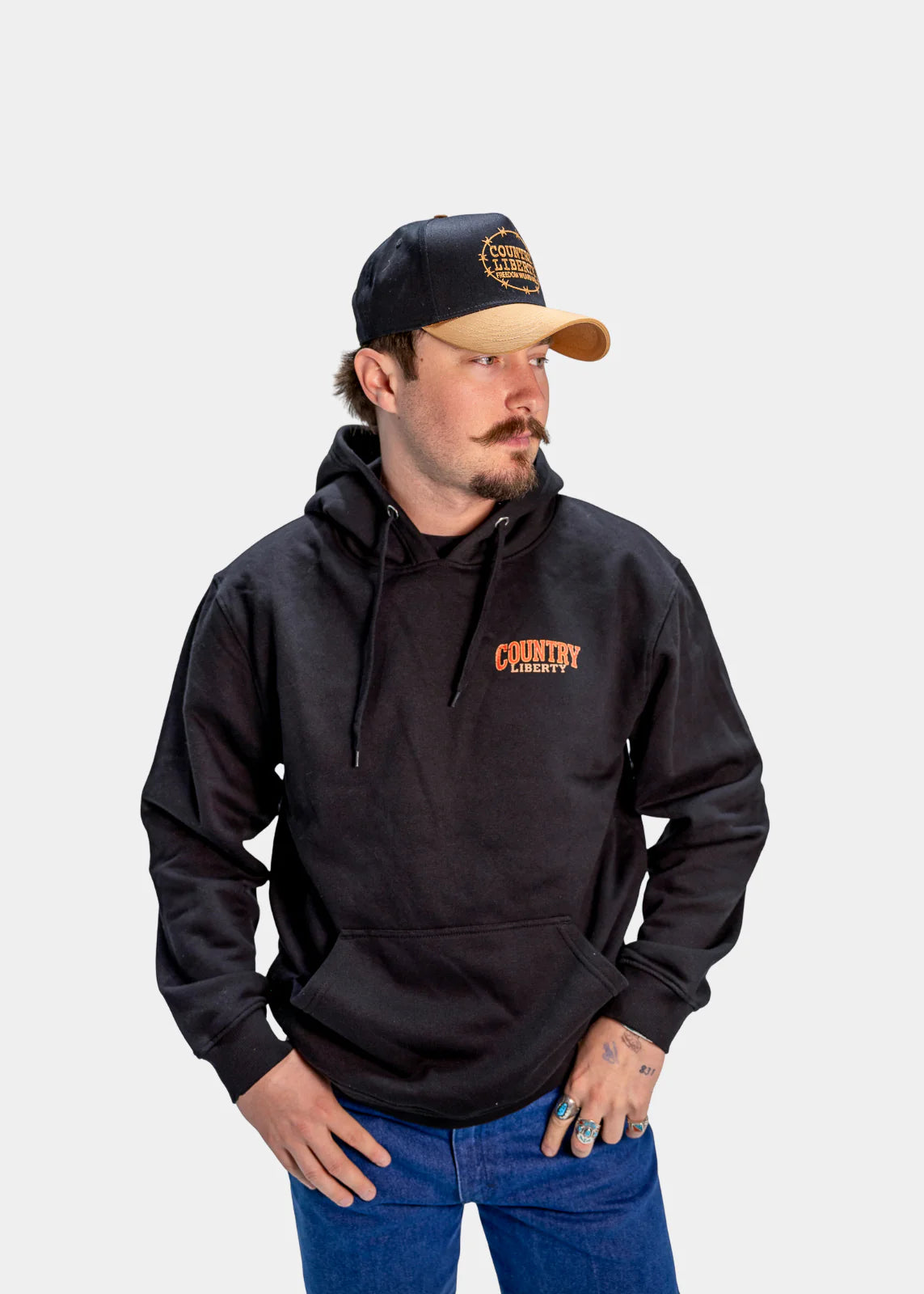 "Country Liberty Cowgirl" Hoodie, Sand