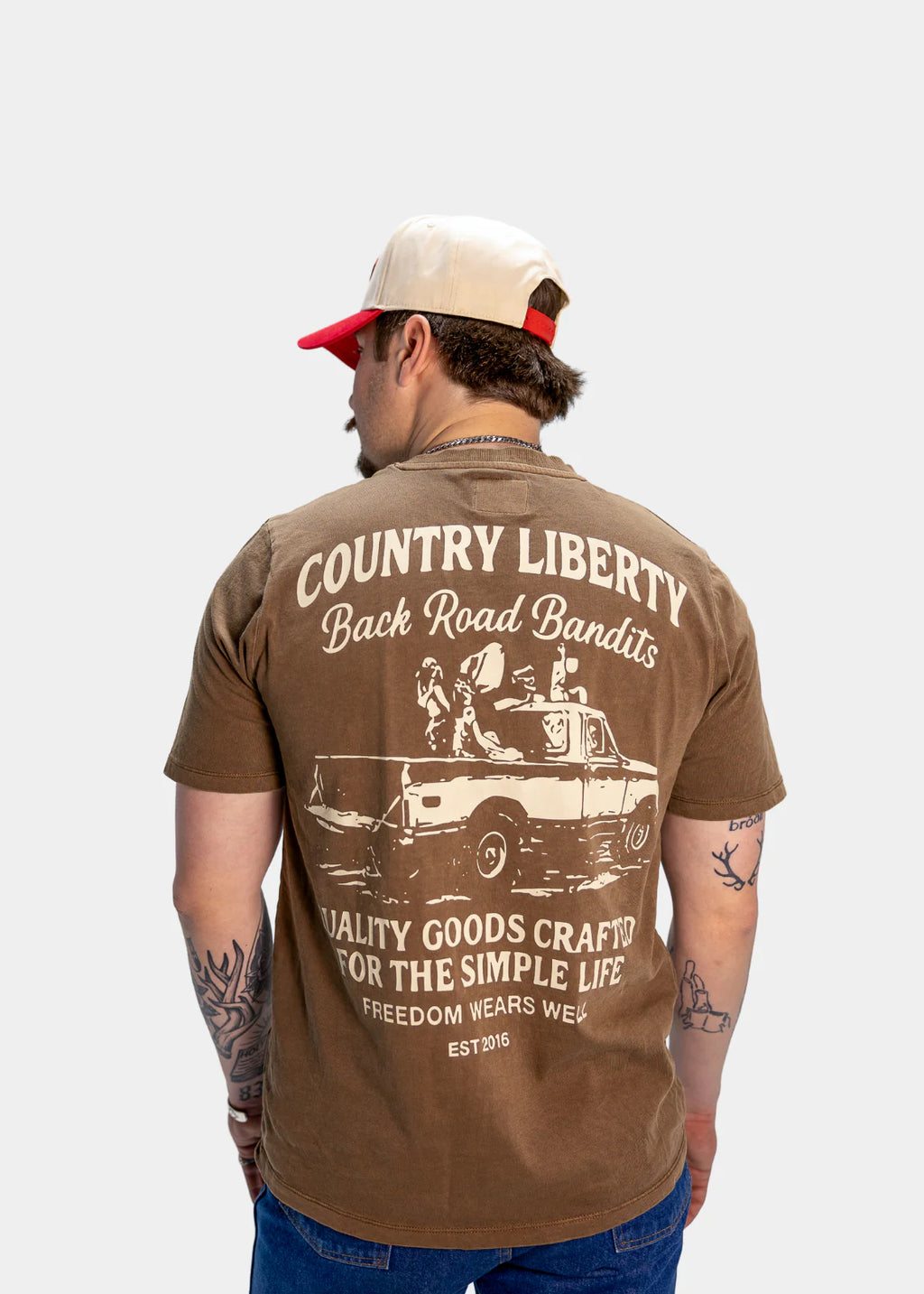 T-shirt Backroad Bandits – Brun délavé