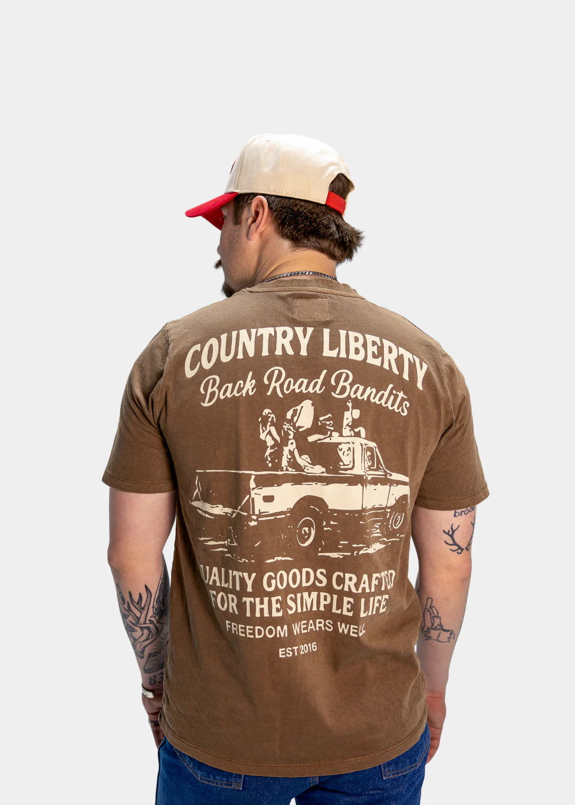 T-shirt Backroad Bandits – Brun délavé